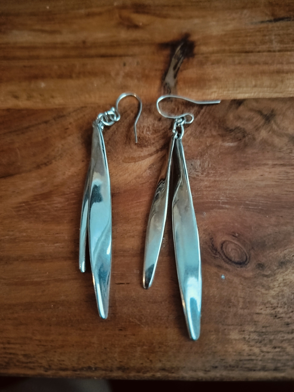 Sterling Silver Double Drop Earrings - Silver